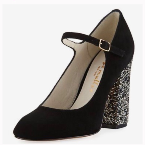 Bettye Muller Brilliant Rhinestone Heel Mary Jane Shoes - Picture 1 of 5